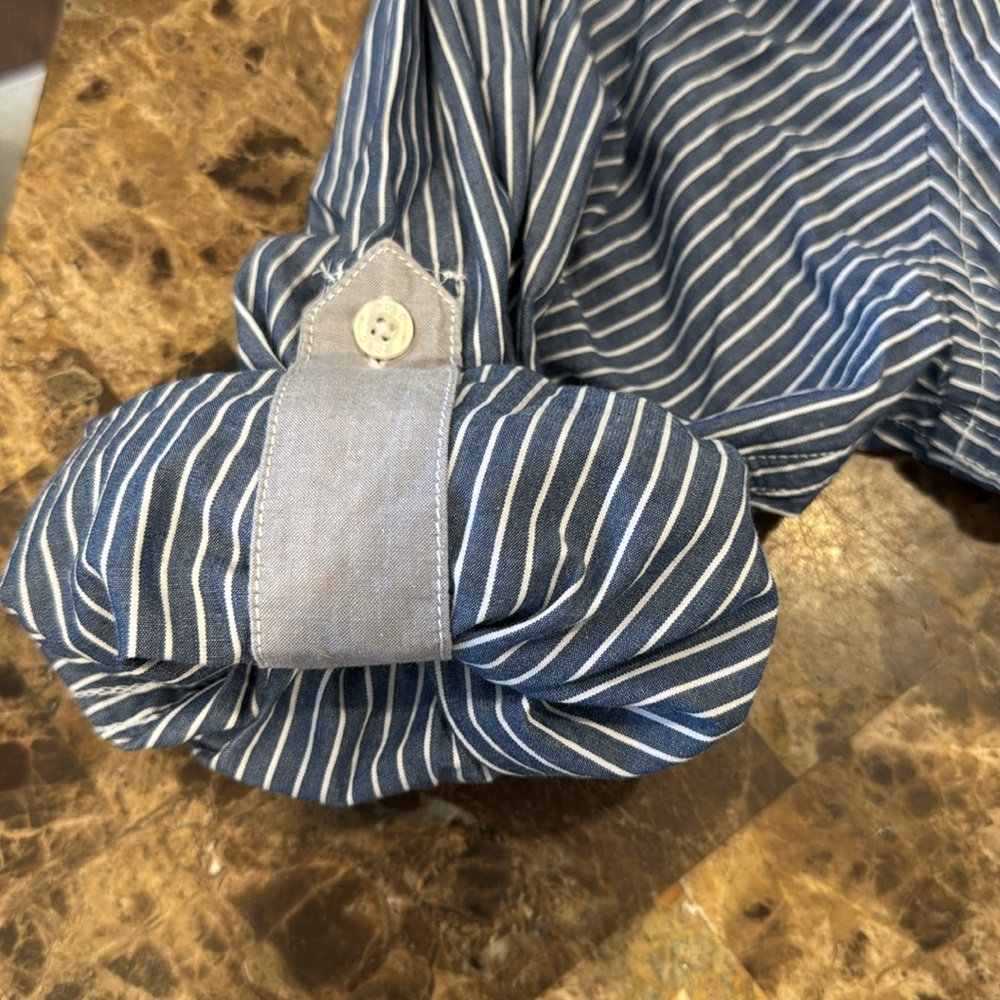 PD&C Men's Blue Striped Shirt Size Extra Large - Picture 8 of 8